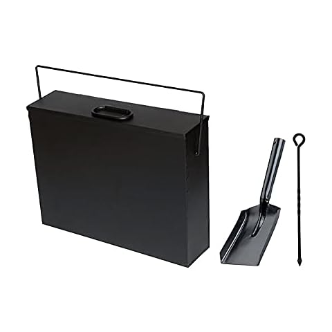 Srendi® Galvanised Metal Ash Carrier with Tools Cover