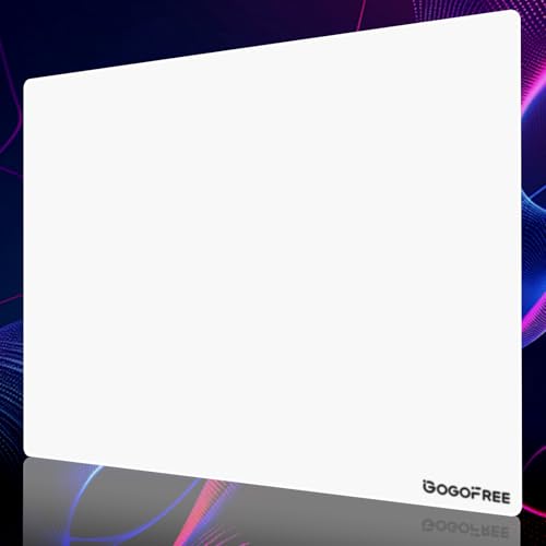 Hard Gaming Mouse Pad, Professional Esport Tempered Glass Mouse Mat Ultra-Smooth Micro-Etched Surface for Top Speed and Control, Non-Slip Mousepad, Dirt & Scratch Resistant (White, 300mm*400mm)