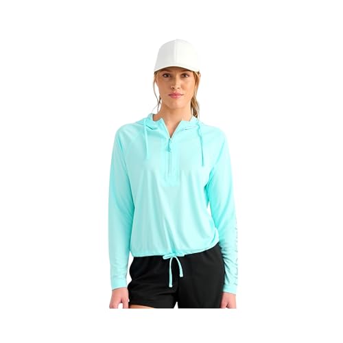 HUK Women's Standard Pursuit Novelty Top, Cropped Zip Hoodie with