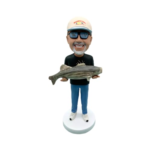 UniBoblX Custom Fishing Enthusiast Bobblehead, Personalized Angler Sculpture, Exclusive Fishing Expert Gift, Unique Fisherman Souvenir/Award