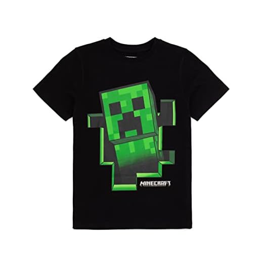 Minecraft T Shirt Caminos Creeper Interior Interior Interior DE MANGULO Corto BL 9-10 años
