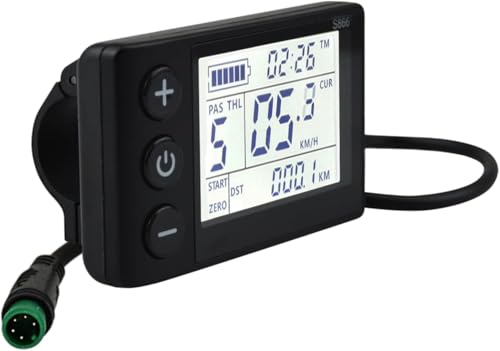 S866 Electric Bicycle LCD Display Meter, 24V 36V 48V Ebike LCD Display Control Panel Wireless Bicycle Speedometer Odometer for Electric Scooter Electric Bike Modification