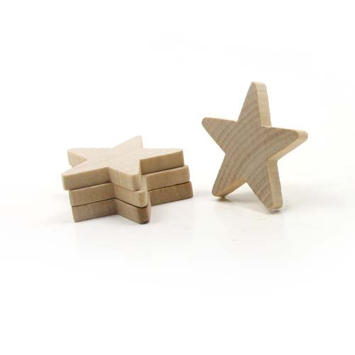 Mylittlewoodshop - Pkg Of 3 - Star - 2 Inches By 2 Inches And 1/4 Inch Thick Unfinished Wood(Ww-Co6925-3) #TOP3