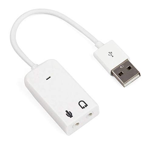Eatech External USB 2.0 Male to 3.5 mm Stereo Pin Female Interface Sound Card 7.1 Virtual Channel Microphone Input Audio Output Connector Converter Adapter Cable (White)-image-5