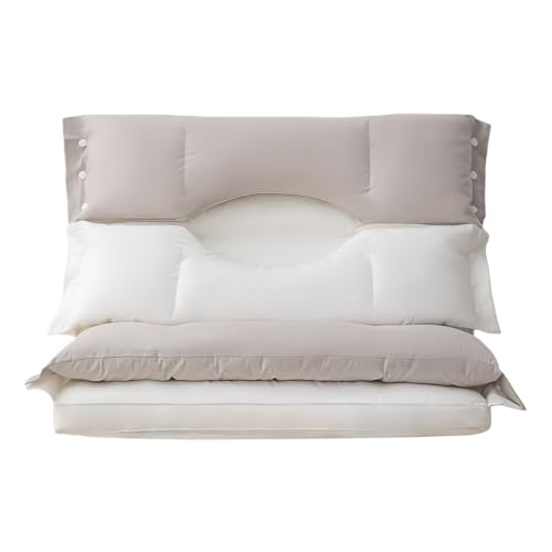Almohada para dormir | Cierre de botón extraíble lavable | Almohada para dormir lateral y de espalda de 2 niveles, para hotel, viajes, sofá, dormitorio, hombres, adolescentes, personas mayores