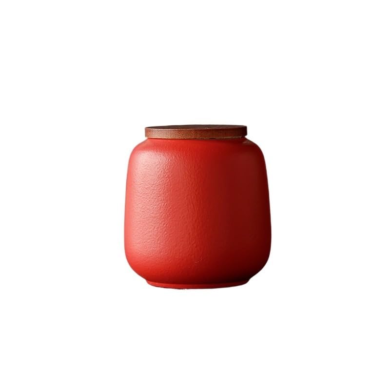 XYNSNDB Zuckerdose, Teedose mit Holzdeckel, Keramikversiegelung, kleine Größe, Pu'er, schwarz und grün, tragbare Teedose von Longjing (D)