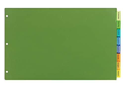 AVERY Plastic 11 x 17 Inches Insertable Dividers - Set of 8 Multicolored Tabs (11179)