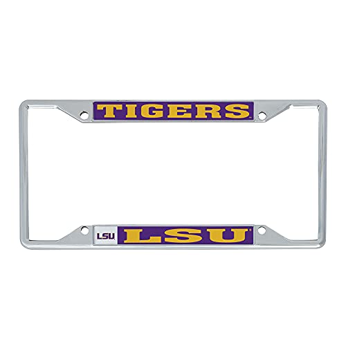 Desert Cactus Louisiana State University License Plate Frame LSU Tigers Geaux Car Tag Holder for Front or Back of Car Officially Licensed Metal (Mascot)