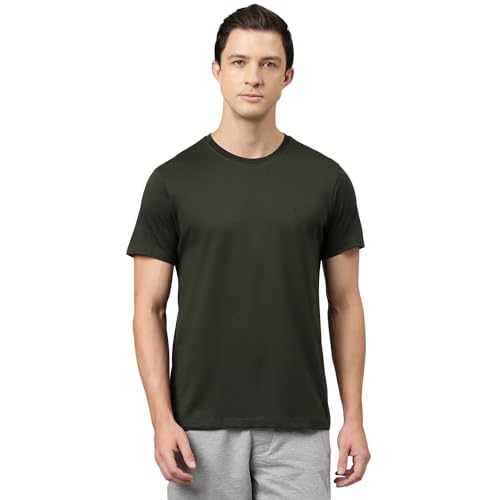 Image of Van Heusen Men's Crew Neck T-Shirt - Soft & Breathable Cotton | Regular Fit | Comfortable Everyday Casual Wear | Short Sleeves | Summer Favorite |Solid Colors | Style 60052|Available in Pack of 1 & 2