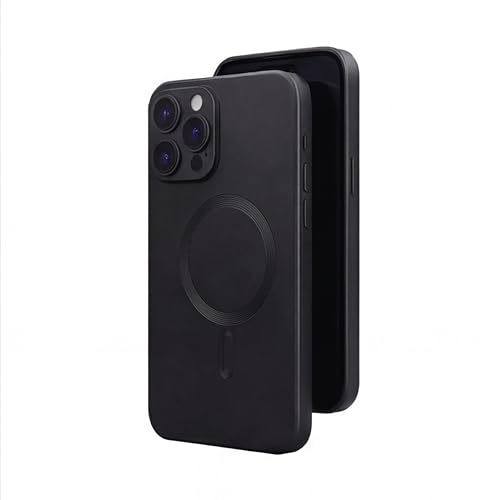 Image of amazon basics Premium Mag-Safe Case for iPhone 13 Pro Max | Shockproof & Anti-Scratch Cover | Soft Silicone with Wireless Charging | Camera Lens Guard - Black