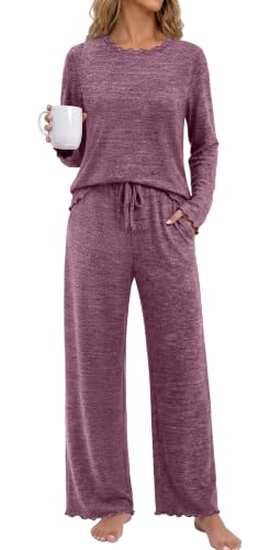 OFEEFAN Womens Pajama Sets 2 Piece Lounge Set Cozy Fall Fashion Clothing