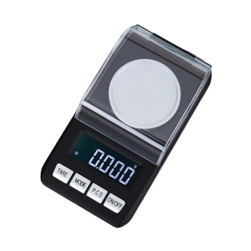 MQODLFP Mini Báscula Electrónica Portátil Negro 50G 0.001 G, Bolsa de Alta Precisión, Diamante, Piedras Preciosas, Báscula Electrónica