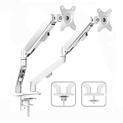 NYTFHMS Monitor Stand 17-30" Double Monitor Desk Holder Arm, Gas Spring Full Motion LCD Dual Monitor Mount, Vesa Mount 75X75 100X100Mm, Holds Up to 19.8Lbs/Arm Tv Stands,B