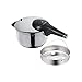 Produktbild WMF Perfect Premium Schnellkochtopf Induktion 4,5l mit Einsatz, Dampftopf 22 cm, Cromargan Edelstahl poliert, 2 Kochstufen, All-In-One-Drehknopf