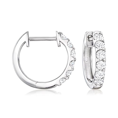 Ross-Simons 0.50 ct. t.w. Lab-Grown Diamond Huggie Hoop Earrings in Sterling Silver