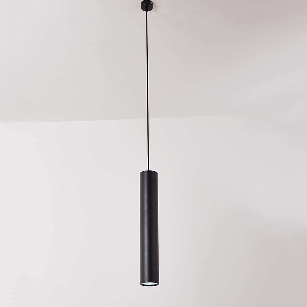 Lámpara colgante LED 5W de aluminio en cilindro con luz fría 6000K y altura de 100cm