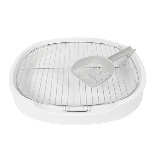 Bandeja para IR Al Baño Conveniente Fácil PP PP de Acero Inoxidable Entrenamiento de Cachorros para Perros Perros Pequeños y Medianos, Baño IR Al Entrenamiento Cachorros (White)