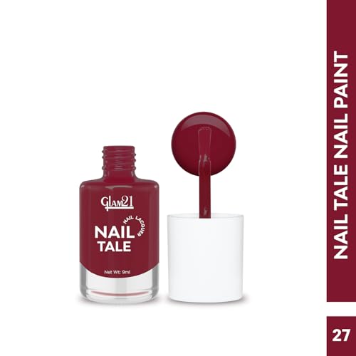 Image of Glam21 Nail Tale Nail Polish | Glossy Gel Finish | Rich Pigmentation | Chip Free | Quick Drying Formula | Long Lasting Nail Polish for Women | 9ml | Shade-27