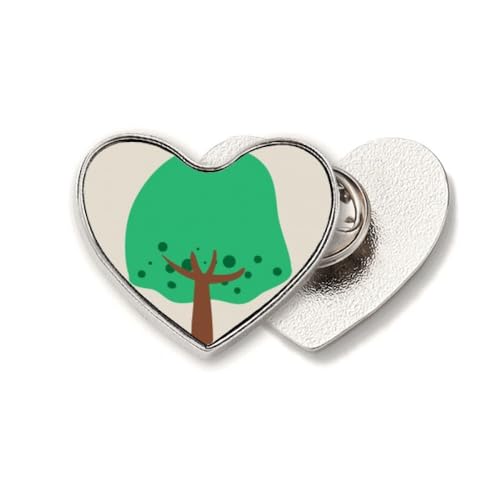 Broche de metal con diseño de arbustos verdes y frutas Art Deco