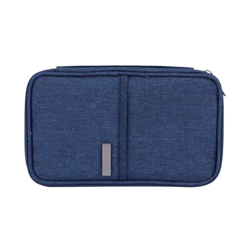 Porta Passaporte e Documentos Multifuncional, Organizador de Documentos e Cartões para Viagem (AZUL ESCURO)