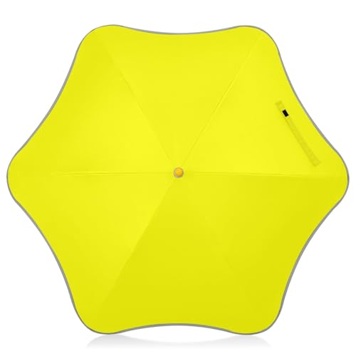 Paraguas amarillo para niñas y niños, paraguas para lluvia con tira reflectante, paraguas para niños y niñas para la escuela y viajes con mango de gancho de fácil agarre para niños y niñas