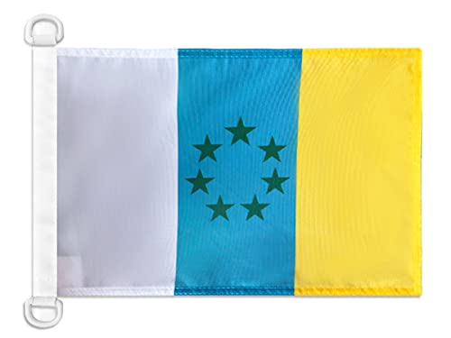 AZ FLAG Bandera Nautica Canarias Independentista 45x30 cm - Pabellón Conveniencia Nacionalismo Canario - Nacionalista 30 x 45 Cm, Bandera Barco con anillas