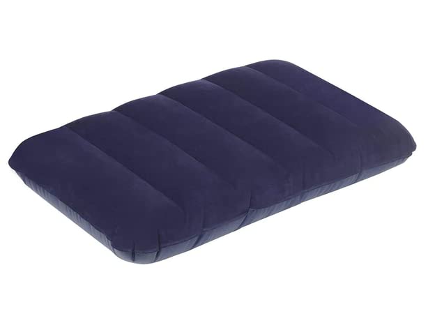 Image of Qwid Soft Comfortable Inflatable Velvet Air Pillow Cushion, Sleeping Bag, Travel Pillow (Blue, Pack of 1)