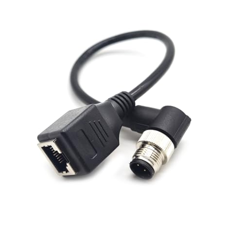 Conector M12 4 Pines Macho a RJ45 Negro 0.5 m miniatura 6