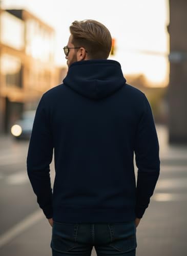 Image of Men Regular Fit Fleece ||Black||Hoodie Solid||Sweatshirt-JM3860