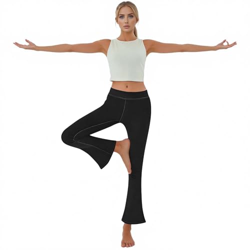 Flare Denim Pants for Women Lightweight Fashion Elastic Waist Stretch Jeans Trouser 2026 Spring Outfits Summer Black