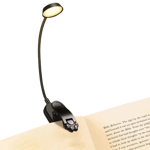 Lámpara de lectura con clip, lámpara ajustable de 3 modos – de lectura plegable, para dormitorio, estilo de vida, oficina de estudio, casa, noche, cama y viaje
