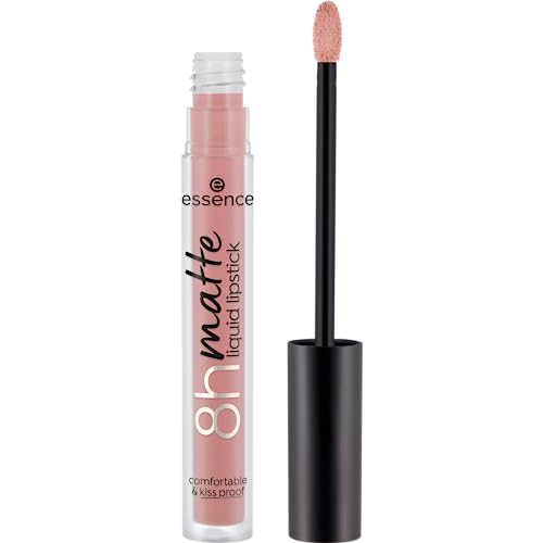 essence 8h matte liquid lipstick, Nr. 03, Nude, langanhaltend, mattierend, schnelltrocknend, matt, vegan, wasserfest, ölfrei, ohne Alkohol, 3er Pack (3x2.5ml)
