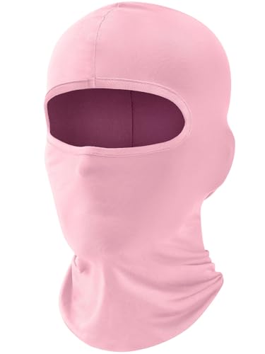 fuinloth Máscara de pasamontañas, bufanda de verano para el cuello, protector UV, bufanda de esquí para motocicleta hombre y mujer Rosado claro, Talla única