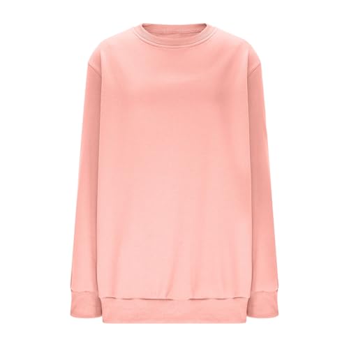 Sweatshirt couleur unie col rond grande taille haut ample - 7