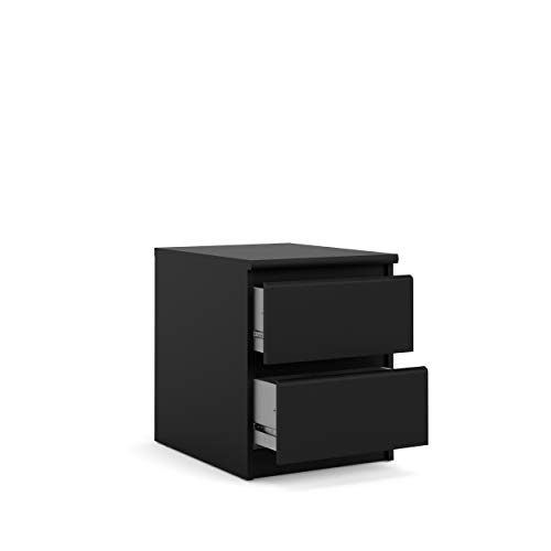 Tvilum 2 Drawer Bedroom Nightstand Nighstand, 19.69 In X 15.91 In X 19.49 In, Black #TOP2
