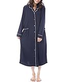 NISHIKI[ニシキ] マタニティ パジャマ 授乳口付き 長袖 パウダーストレッチ 伸縮性 シワになりにくい 前開き ロング丈 授乳服 ネグリジェ ルームワンピース 部屋着 mata (ﾈｲﾋﾞｰ/M/88151)