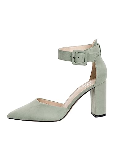 Rio Fiore Scarpe con Tacco, Décolleté Donna, Menta, 8.5 cm, Tessile, Tacco Largo, Cinturino alla Caviglia, 2062A-9-J-11 (Mint, 40 EU)