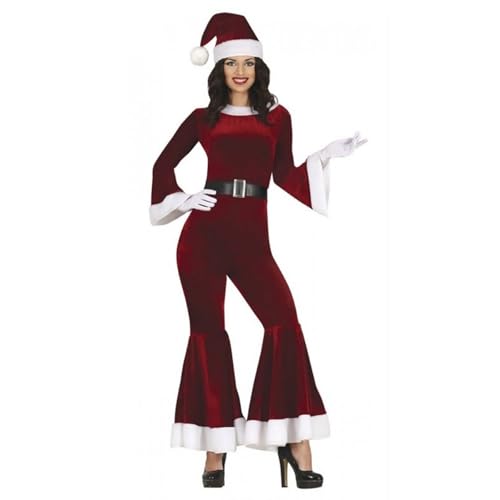 Generisch Disfraz de Navidad para mujer, mono de Navidad, bonito vestido de Navidad y manga larga, mono acampanado, juego de Navidad, cosplay, fiesta, trajes de dormir, RD2., S