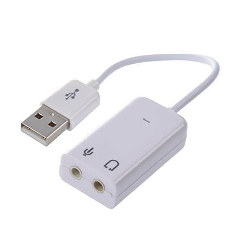 HuddleGlow 3.5mm Microfono Enchufe de Auricular Adaptador de Audio Altavoces Tarjeta de Sonido USB 2.0