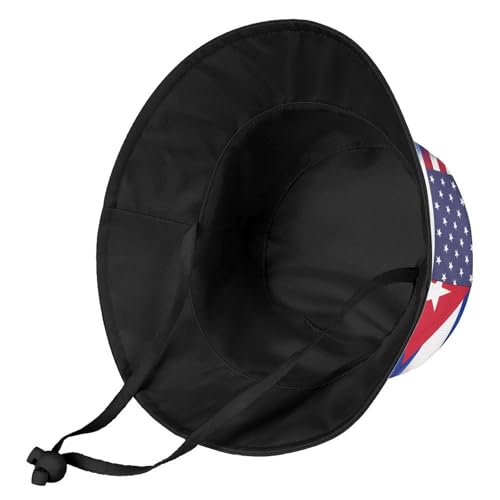 United States of America and Cuba FlagChildren's Bucket Hat for Boys and Girls, Breathable Summer Beach Hat52cm3
