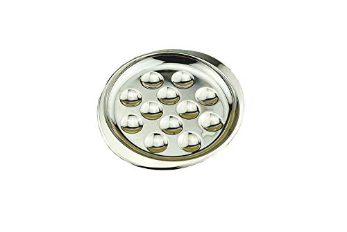 C&L Stainless Steel Snail Mushroom Escargot Plate Dishes 12 Compartment Holes