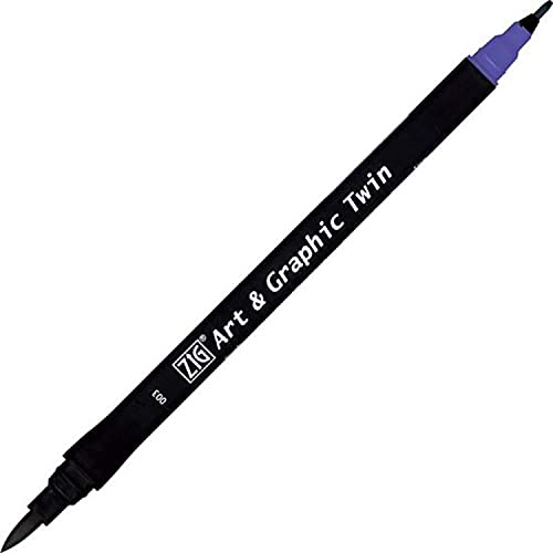 Kuretake ZIG Art and Graphic Twin Tip Marker 003 çift uçlu işaretleme kalemi, mavi
