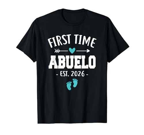 Mens First Time Abuelo Est 2026 Funny Grandpa Father's Day T-Shirt