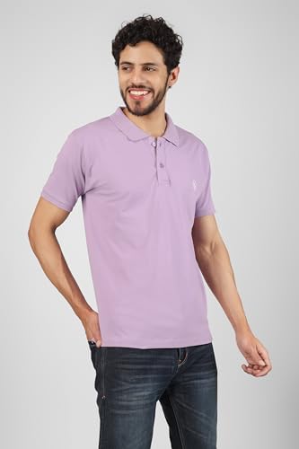 Image of Men's Regular Fit Polo Collar Half Sleeve T-Shirt Cotton Blend Polo T-Shirt Comfortable Lightweight Plain T-Shirt
