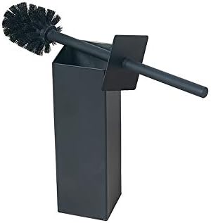 BGL Toilet Brush Black, Heavy 304Stainless Steel Toilet Brush Holder, Square Bathroom Cleaning Brush (Black)