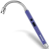RAYONNER Candle Lighter Electric USB Lighters with Safety Switch Rechargeable Flameless Plasma (Purple)