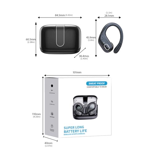 CAZSTYK Écouteurs de sport haute définition - Traitement 12H - Design étanche - Basses graves - Ergonomiques - Matériaux ABS - Fil haute définition - Écouteurs de sport – vue 7