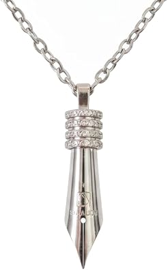 Pen Nib Necklace Pendant in Silver colour designed for MAN writer author journalist as a gift in gift Velvet Pouch with 24 inch stainless steel chain