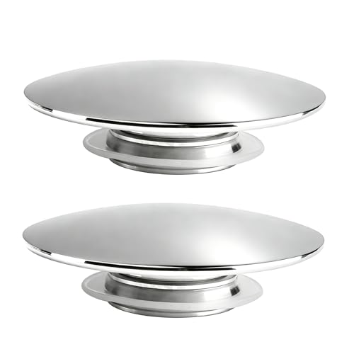 2 Pcs Pop Up Sink Plug Replacement Pop Up Plug Spares Sink Waste 66mm Bathroom Sink Push Button Chrome Click Clack Basin Waste Drain Stopper Replacement Parts for Wash Basins Bathroom