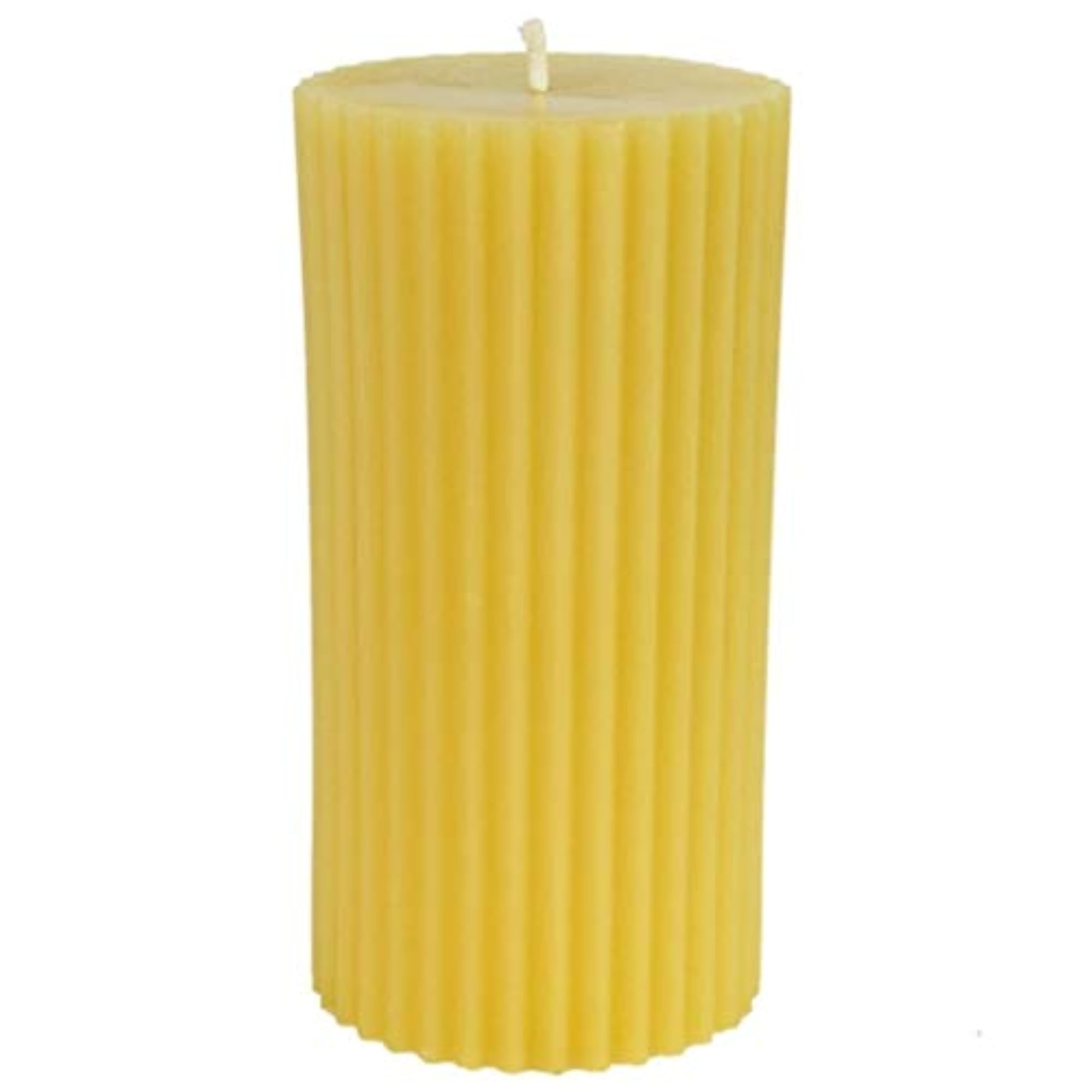 Handmade Dripless Beeswax Fluted Pillar Candle